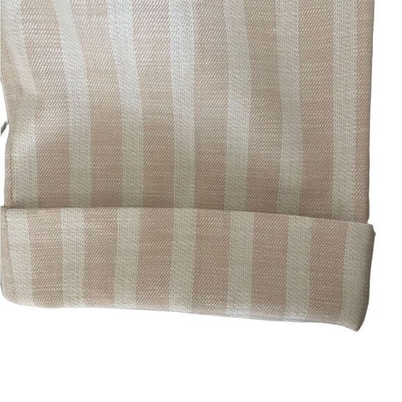 Ann Taylor Devin Tailored ankle pants linen blend vertical stripe tan white 10 - Picture 3 of 13